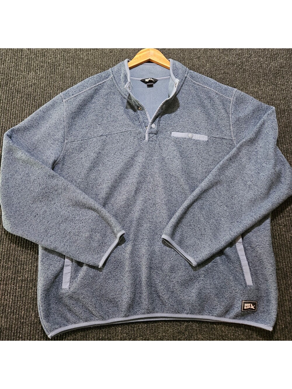 Eddie Bauer Men's Blue Polyester Pullover Fleece Sweatshirt XXL